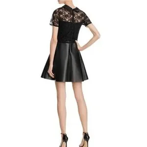 Aqua | Dresses | Nwt Aqua Bloomingdales Black Lace Faux Leather Fit Flare Mini Dress M | Poshmark Aqua | Dresses | Nwt Aqua Bloomingdales Black Lace Faux Leather Fit Flare Mini Dress M | Poshmark